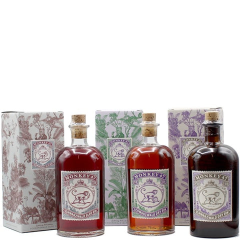 Monkey 47 Trio-Pack, 1 Sloe Gin, 1 Barrel Cut, 1 Dry Gin