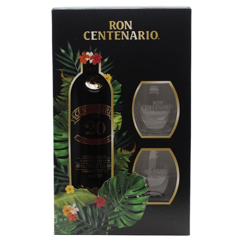 Centenario Fundacion 20 Solera Rum, Set mit 2 Gläser; Costa Rica