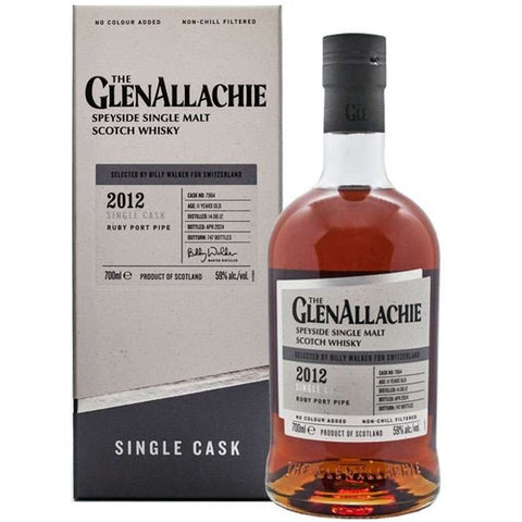GlenAllachie Speyside Single Malt, 2012 Cask 7964, Ruby Port Pipe
