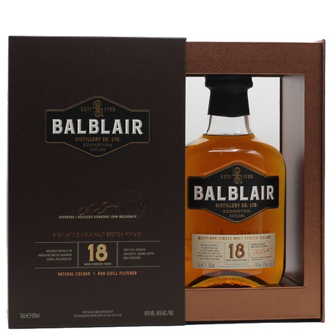 Balblair Highland Single Malt Whisky; 18 yo