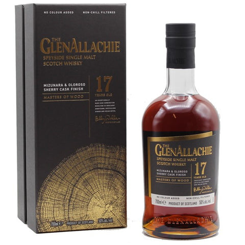 GlenAllachie Speyside Single Malt, 17yo Master of Wood Mizunara & Oloroso Sherry Cask